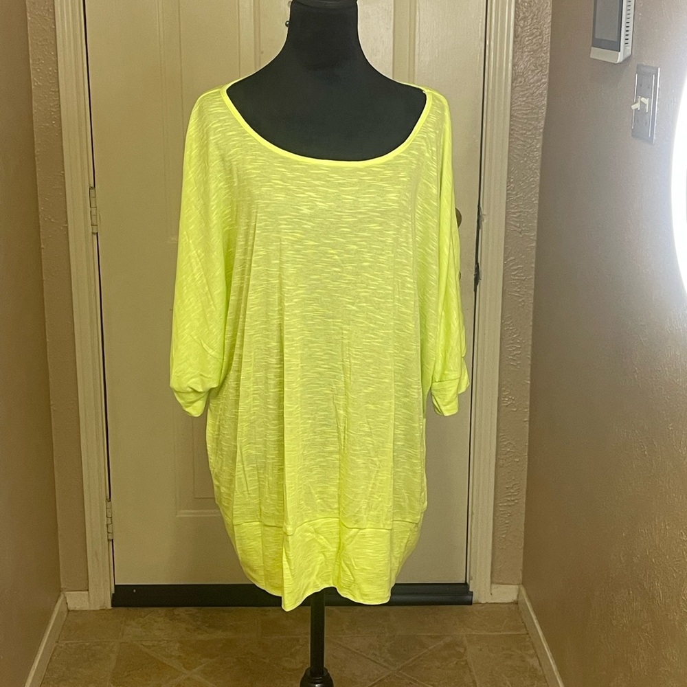 Cato Neon Yellow Tunic Top